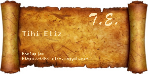 Tihi Eliz névjegykártya